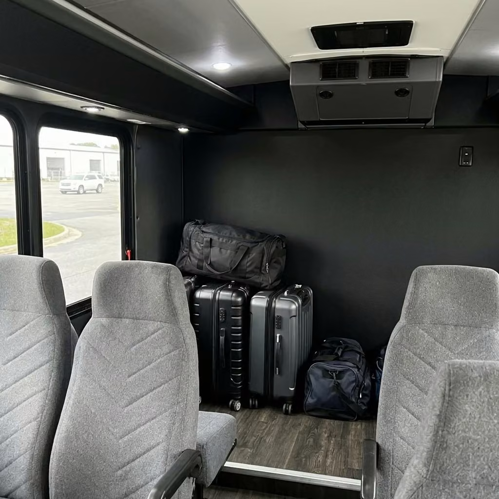 hammond 15 passenger minibus luggage area