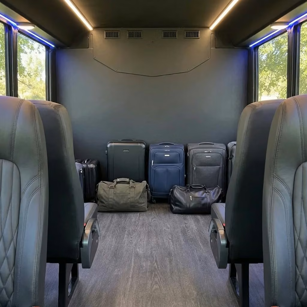 hammond 20 passenger minibus luggage area