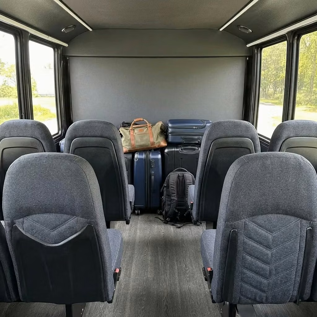hammond 25 passenger minibus luggage area
