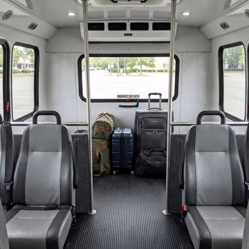 hammond 30 passenger minibus luggage area
