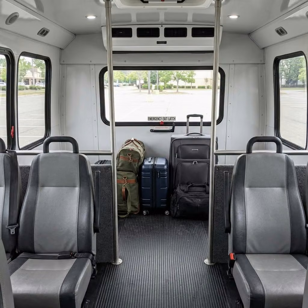 hammond 35 passenger minibus luggage area