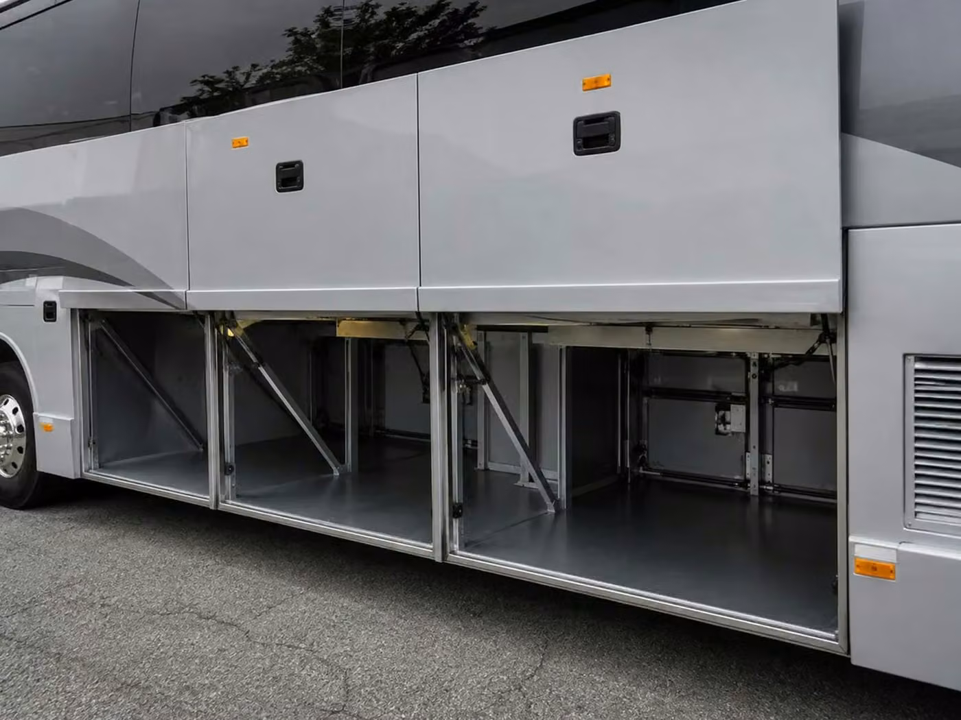hammond charter bus under bus storage