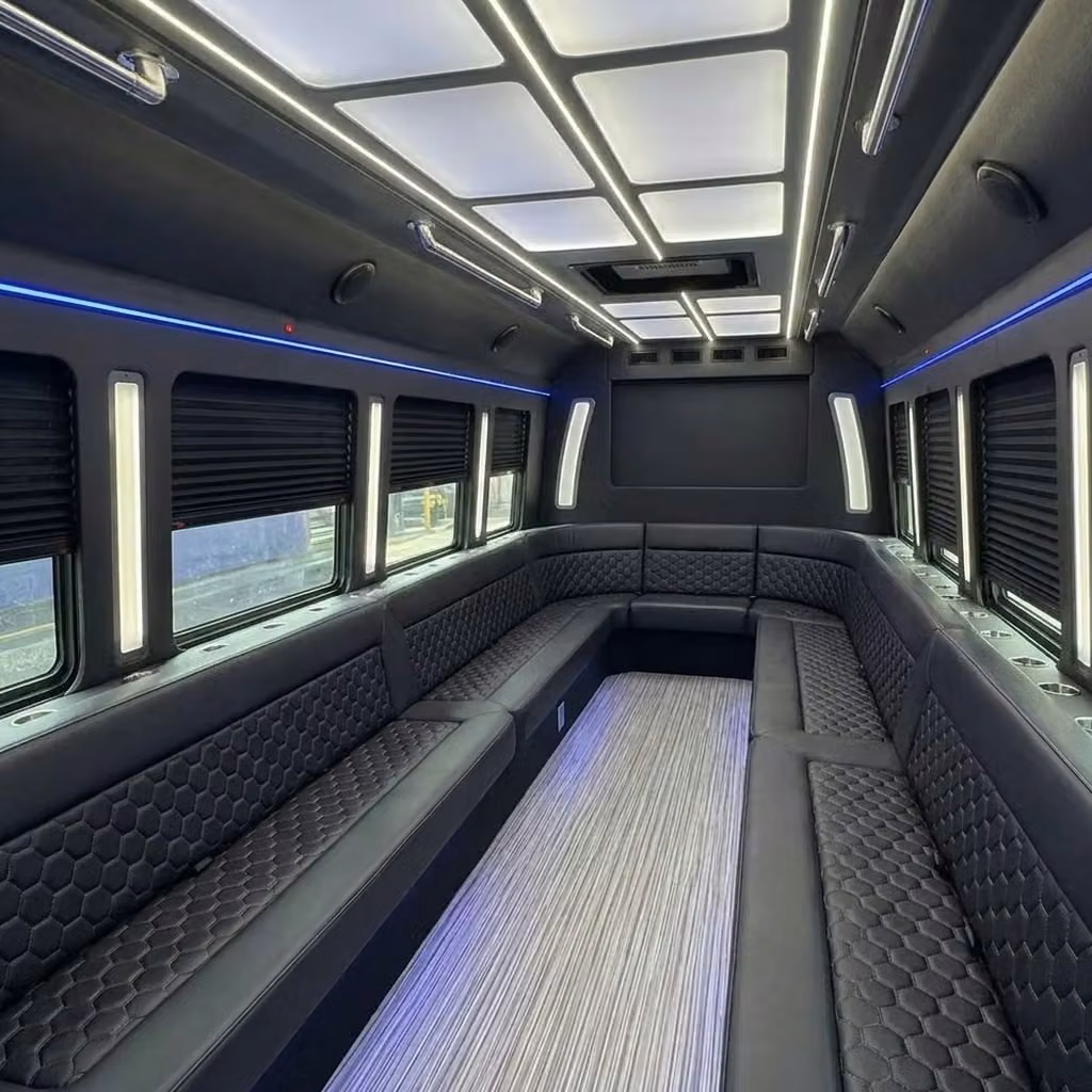 hammond party bus wraparound seating